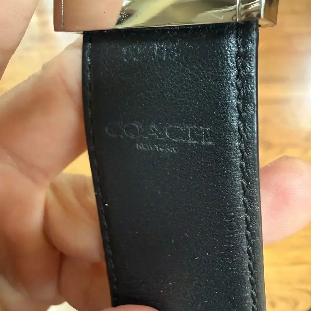 Coach Black Leather Belt